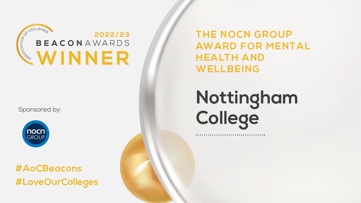 #AoCBeacons highlight innovative work of colleges across the UK – we’re proud to be involved. Congratulations @NottmCollege on winning this year’s NOCN Group Award. #LoveOurColleges