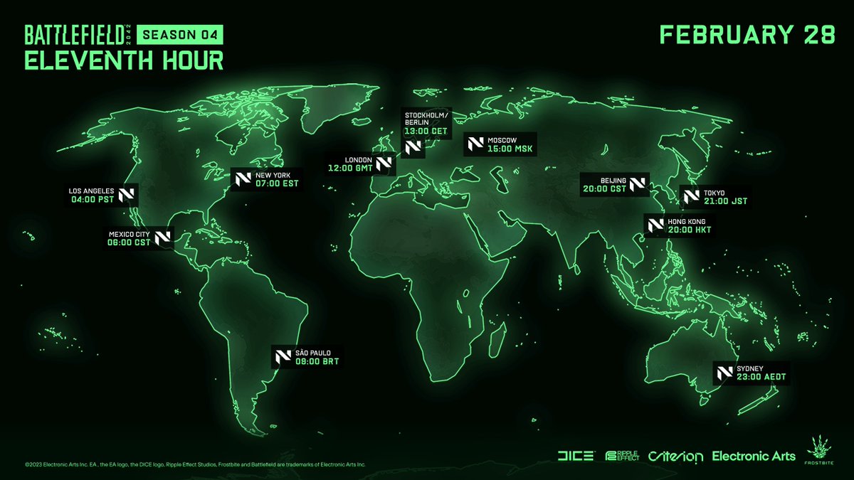 ICYMI - Season 4: Eleventh Hour goes live across all platforms tomorrow,  February 28 🎮 Update Notes 🛠️ https://t.co/xk6NGw5m73 Deploy Times ⏰ -  Update 4.0 @ 09:00 UTC - Season 4 @ 12:00 UTC