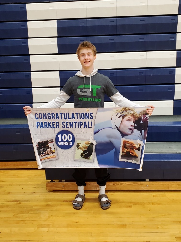 BurgettstownA's tweet photo. BLUE DEVIL 100th WINS CLUB
Congratulations to Parker Sentipal for reaching the 100 WINS at the Section Championships! https://t.co/NkQLPYEOAj