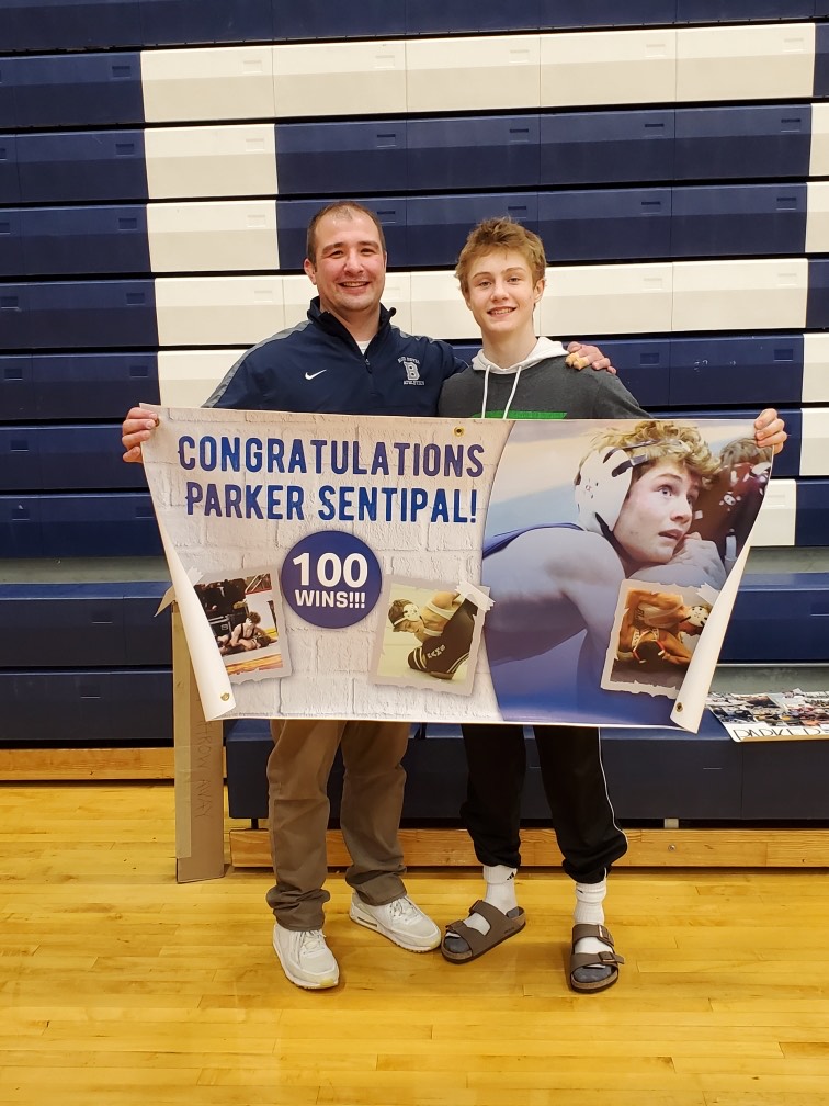 BurgettstownA's tweet photo. BLUE DEVIL 100th WINS CLUB
Congratulations to Parker Sentipal for reaching the 100 WINS at the Section Championships! https://t.co/NkQLPYEOAj