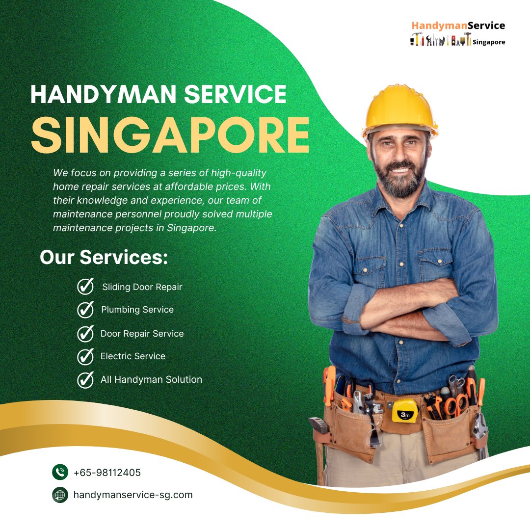 hndymanservice's tweet image. Handyman Service Singapore - We Provide Electrical, Plumbing, Door Repair, Painting, Sliding Door Repair, Drilling, Assemble, Repairing, and All Types of Handyman Services Whole Singapore
.
.
📞 Call/Whatsapp: +65-98112405
🌐 Website: handymanservice-sg.com

#handymanservice