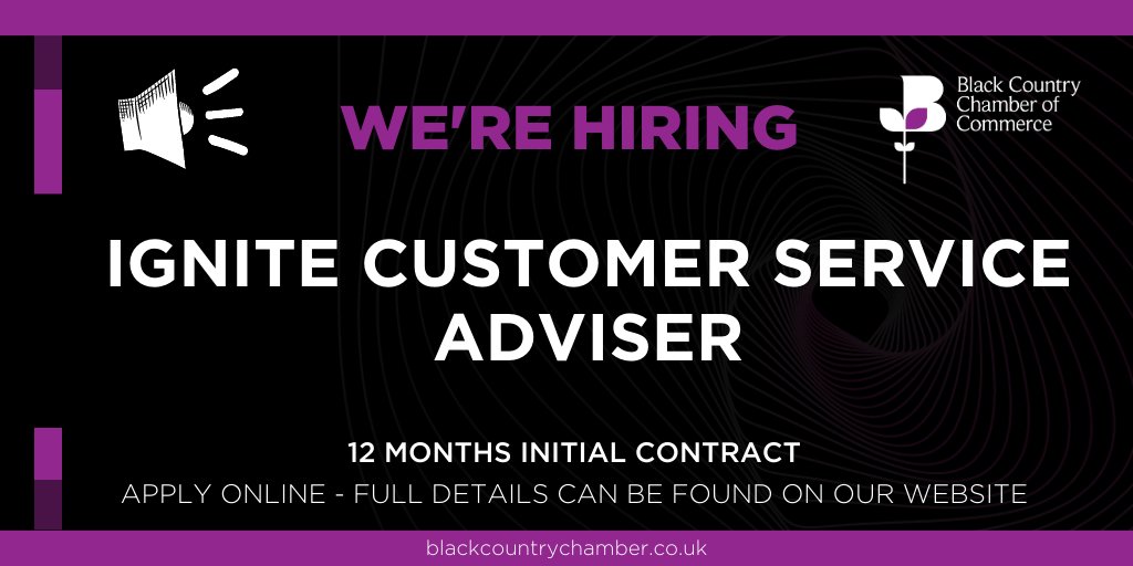 BCCCmembers's tweet photo. 📣We're looking for an @IGNITEHubWolves Customer Service Adviser!

This role will join us to continue the delivery of the contract with @WolvesCouncil at the business workspace and start-up centre in Wolverhampton.

Find out more and apply ➡️ https://t.co/jTvqNcIUhf

@wlv_uni https://t.co/Gfad64fiHl