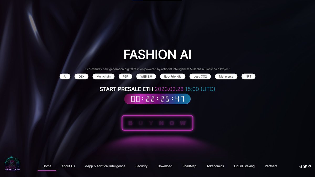 1⃣

🤖 Trend AI has not shown signs of cooling down

💸 Investing in smart money continues to be my current orientation. And today I would like to introduce to you a new AI project - First Fashion Project Powered by AI.

💥 It ‘s <a href="/FashionAI_ETH/">Fashion-AI | Ethereum</a>

⁉️ Why I can say that?  Thread 🔽