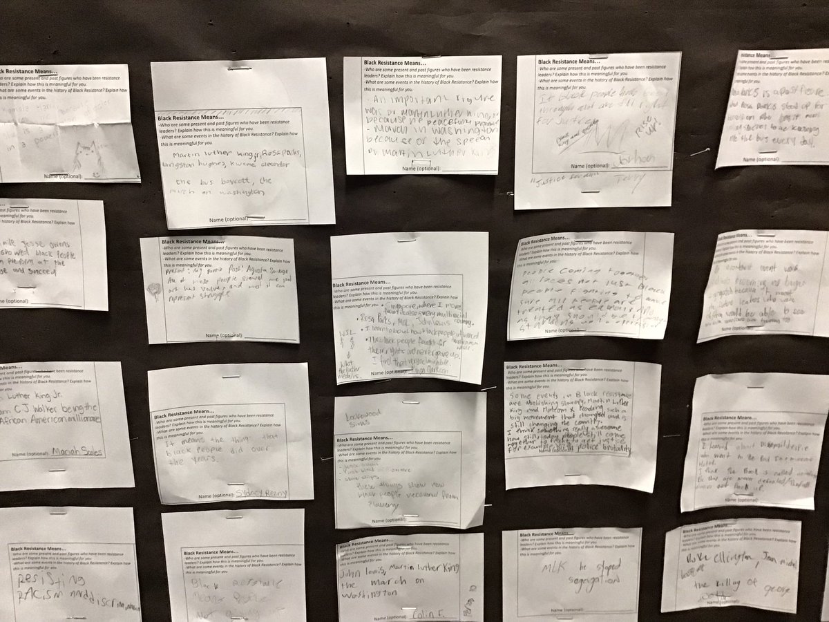 jamie_winchell's tweet photo. Black Resistance: “Fighting for your rights. When you get pushed down, get up &amp; fight even harder.” Julian students read &amp; discussed  @kwamealexander’s The Undefeated to compliment the #BlackHistoryMonth theme. Such great discussions, I forgot pics! #libraries97 @OakPark97 https://t.co/9QSudL71hO