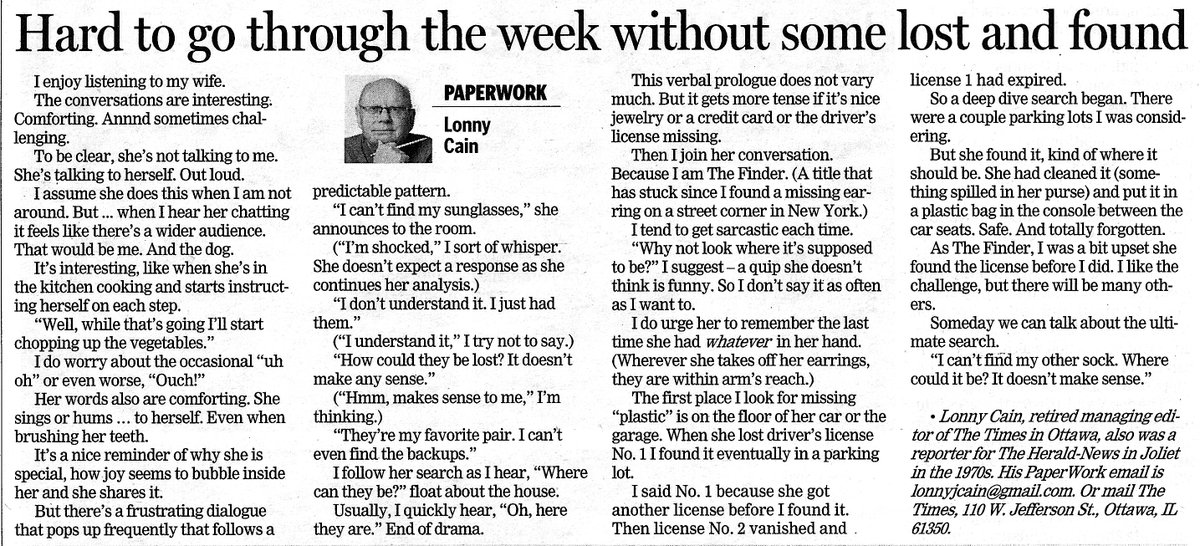CainWords's tweet photo. Ever so grateful my wife has a sense of humor. For example: #lostandfound, #forgetfulness, #losingstuff https://t.co/Za1U6QVyyc
