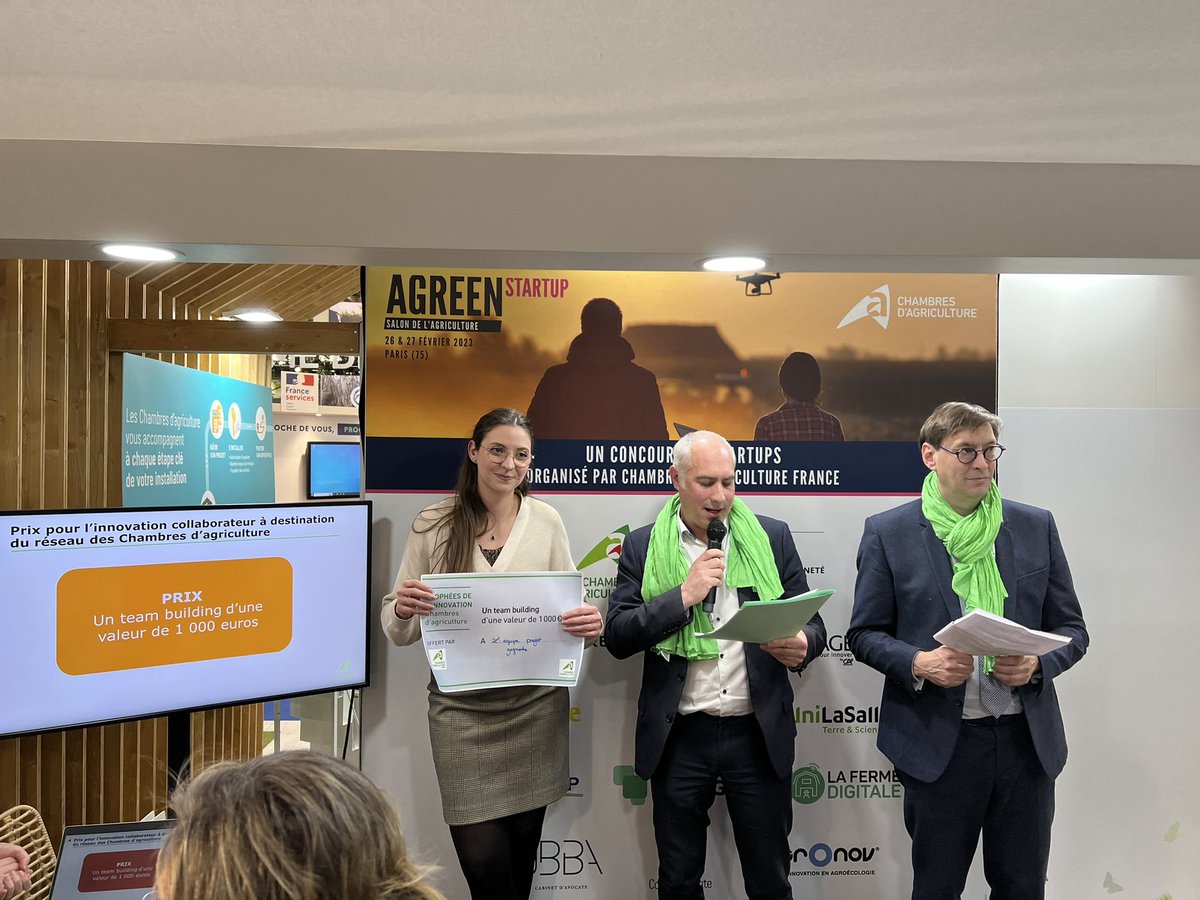 🚀C’est le moment de la remise des prix d’@agreenstartup ! 
🎙Sebastien Windsor a rappelé que les #ChambresAgri sont un acteur clé de l’innovation dans le monde agricole
🏆Cette année, les #ChambresAgri organisent aussi les Trophées de l’innovation Chambres d’agriculture