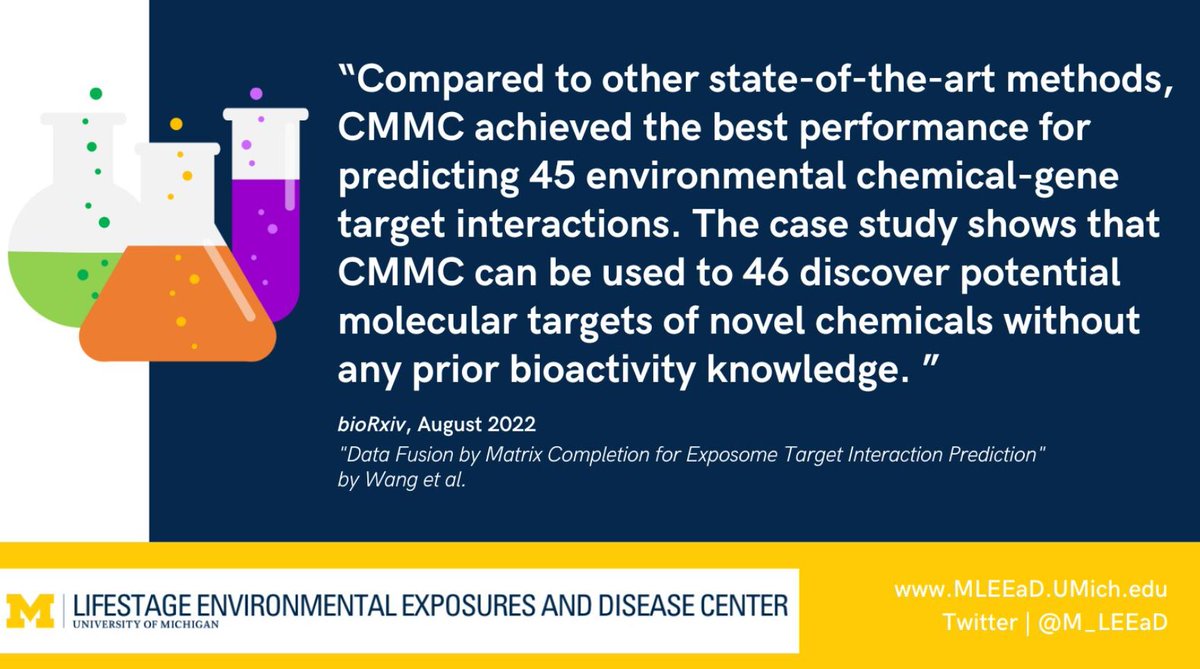 U-Mich Center on Environmental Exposures & Disease (@m_leead) on Twitter photo Coupled matrix-matrix completion (CMMC) is a powerful method for predicting the target genes of #environmentalexposures, as found in this study inclusing M-LEEaD's <a href="/wangdanhan/">Kai Wang</a> , <a href="/justincolacino/">Justin Colacino</a>, <a href="/ddolinoy/">Dana Dolinoy Cipolla</a>, & Maureen Sartor: biorxiv.org/content/10.110…. #NIEHS_EHSCC Coupled matrix-matrix completion (CMMC) is a powerful method for predicting the target genes of #environmentalexposures, as found in this study inclusing M-LEEaD's <a href="/wangdanhan/">Kai Wang</a> , <a href="/justincolacino/">Justin Colacino</a>, <a href="/ddolinoy/">Dana Dolinoy Cipolla</a>, & Maureen Sartor: biorxiv.org/content/10.110…. #NIEHS_EHSCC