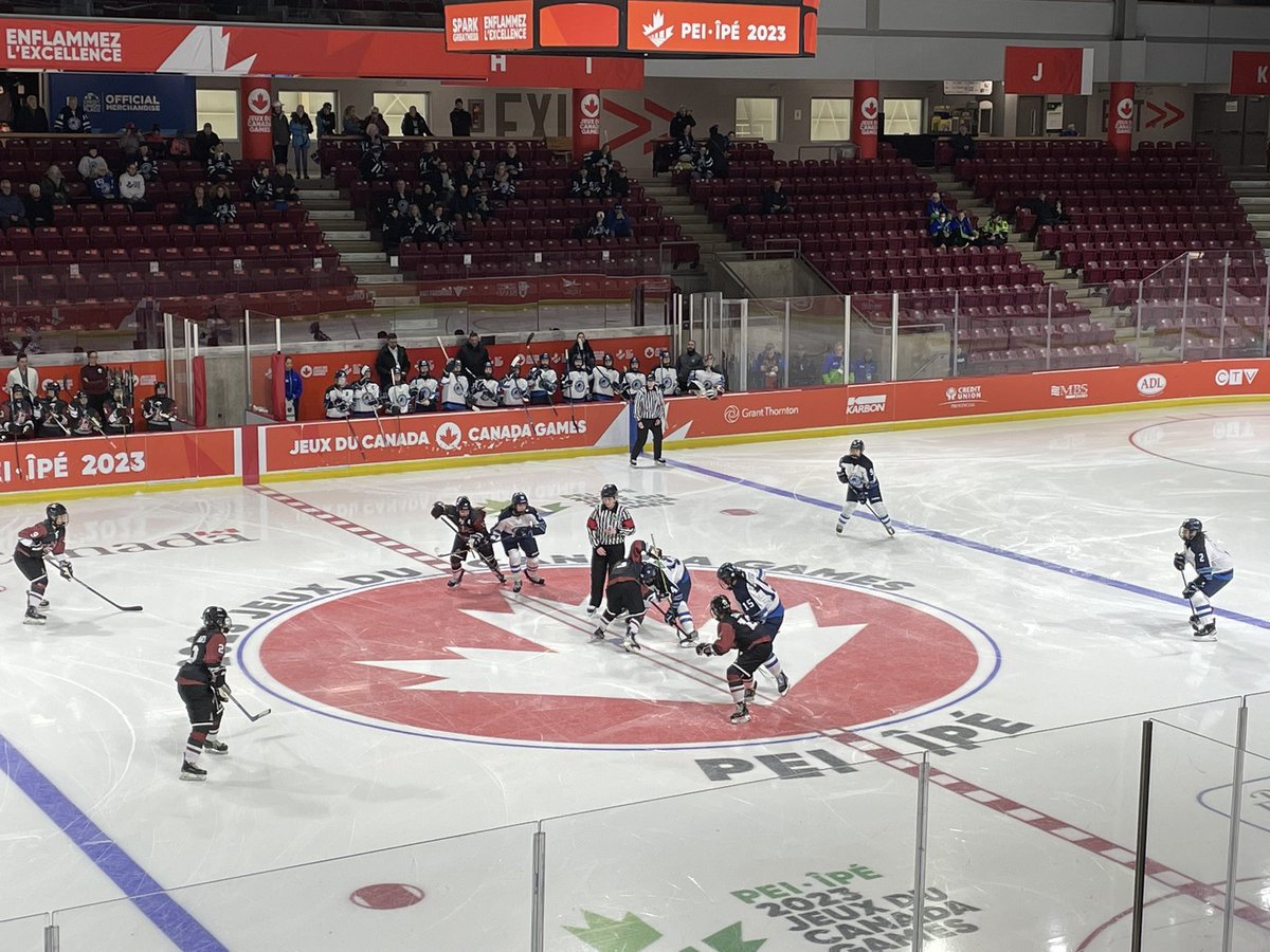 NBmarathonman's tweet photo. GO TIME: @Team_EquipeNB women’s hockey faces off against @EquipeduQuebec at @2023CanadaGames signalling second week of @CanadaGames competition is underway #SportNB #TeamEquipeNB #CanadaGames #PEI https://t.co/kFbqNNQFTN