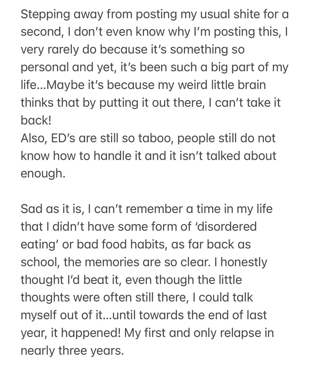TheOneWithSophs's tweet image. It’s always a weird one for me but, going into this week in a much better place than I thought I would be a few months ago #EDAwarenessWeek 👇🏽💜