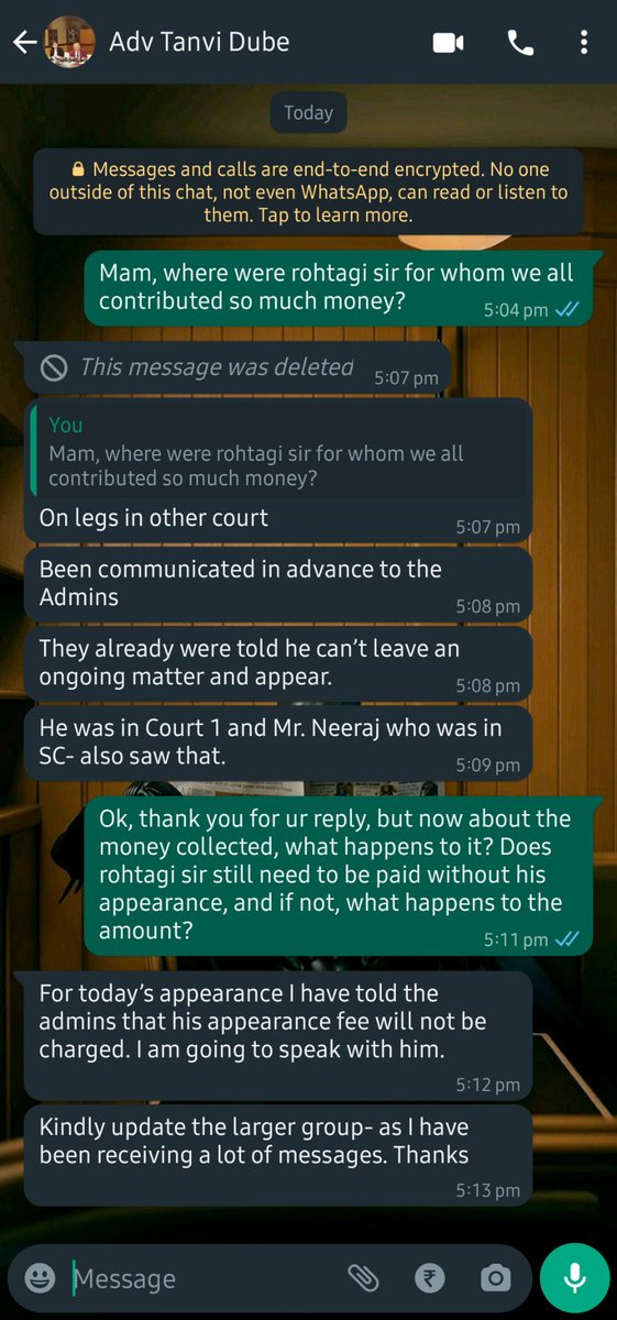 aniruddh_raja's tweet photo. If acc to @TanviDubey she has told admins about adv Mukul Rohatgi not charging any fees for today,
Then why did admins kept on asking for money since morning 
So acc to her admins has just looted money 💰 and made fool of students and waisting their precious time for #NEETPG2023 https://t.co/sLSZn3Lfzt