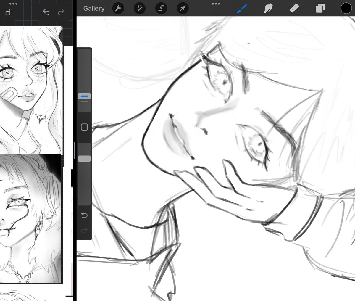 Couple headshots sketch wip, lookin great so far 