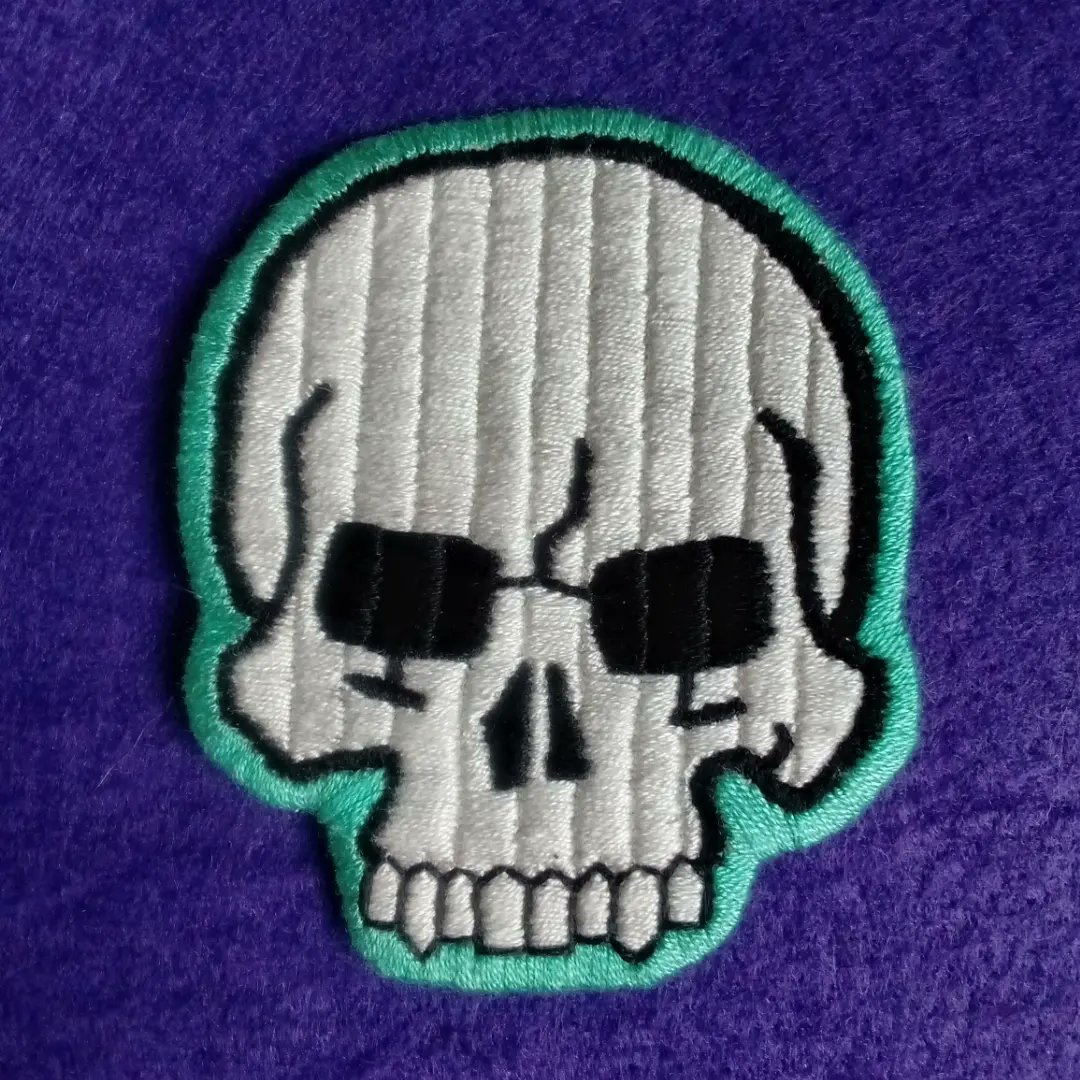 CCKimberley's tweet photo. 'Skull' #sewonpatch hand #embroidered patch
#art #artist #artwork #independentartist #patch #embroidery #embroideredpatch #craft #needlepoint #colourful #patchwork #crafty #patches #skull #skullpatch #bones #skeleton #goth #horror #punk #badge #handmade #artistontwitter #crafty https://t.co/IpuVPkov3B