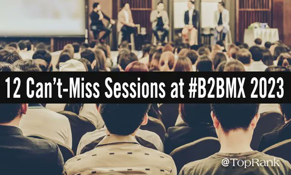toprank's tweet photo. It's #B2BMX week, &amp; our @KB_Drake has 12 can't-miss sessions featuring:
@PamDidner
@JeffMarcoux
@jbellin
@CarolMallia
@NickB2005
@JustWillAitken
@colbycc
@newman_mt
@JASteinertCRM
@David__Fortino
@Luxythu
@AllenWeiss
@JayBaer
+ others. See them all here:➡https://t.co/V5GAOr4sPS https://t.co/WLDhyegJF6