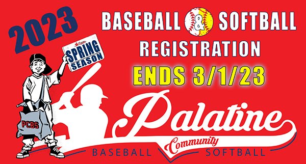 Palatine Community Baseball & Softball (@pcbsfans) on Twitter photo ‼ 3 DAYS LEFT ‼
PCBS ⚾️ & 🥎 REGISTRATION ENDS THIS WEDNESDAY 3/1 ‼ Sign up now: bit.ly/3Ew92yc
?'s pcbs_communications@pcbs.fun
#PCBSFans
#BaseballLife #SoftballLife #BaseballMom #SoftballMom #BaseballDad #SoftballDad
#PalatineParkDistrict #palatineillinois ‼ 3 DAYS LEFT ‼
PCBS ⚾️ & 🥎 REGISTRATION ENDS THIS WEDNESDAY 3/1 ‼ Sign up now: bit.ly/3Ew92yc
?'s pcbs_communications@pcbs.fun
#PCBSFans
#BaseballLife #SoftballLife #BaseballMom #SoftballMom #BaseballDad #SoftballDad
#PalatineParkDistrict #palatineillinois