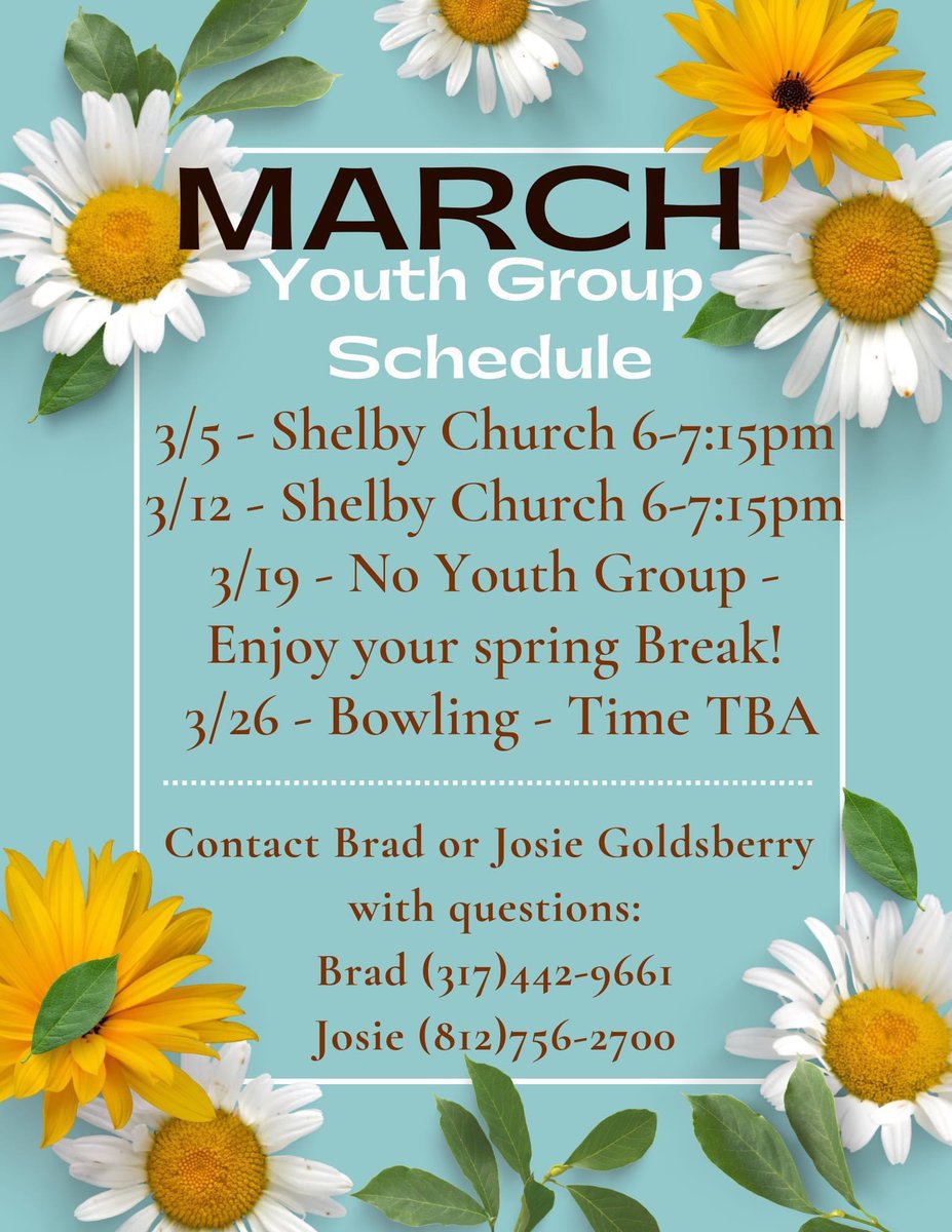 If your in K-12th grade, please join the fun for our youth group events!