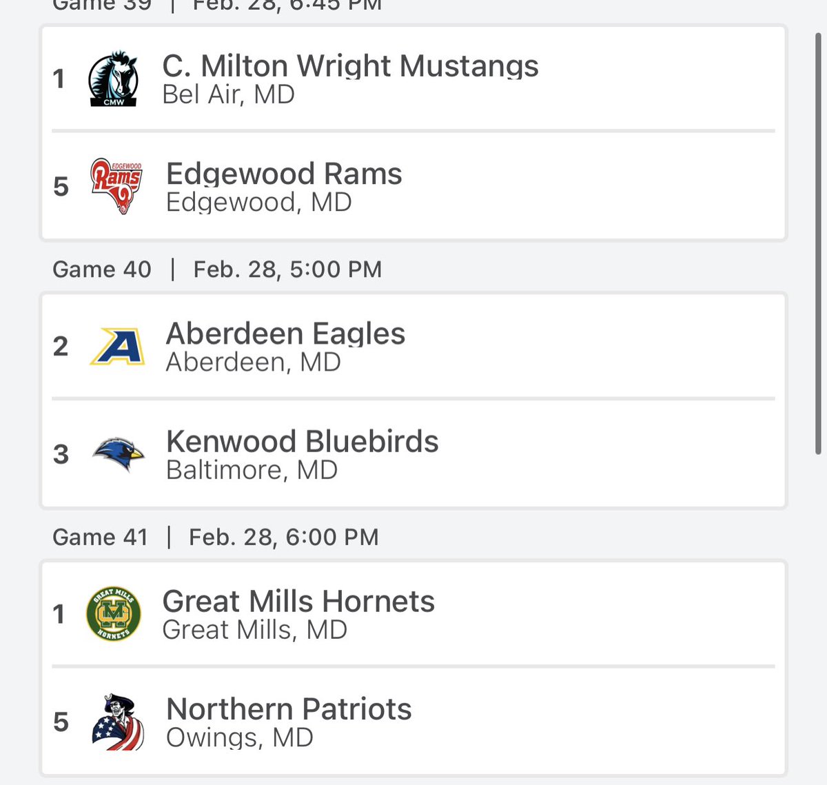 Regional semis tomorrow @ 5:00 <a href="/AberdeenHighMD/">Aberdeen High School</a>