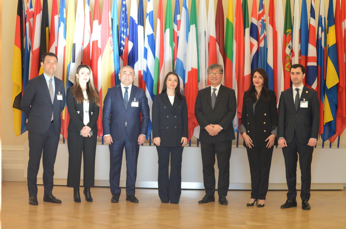 LAbdullayevaMFA's tweet photo. I cordially thank SG @Young_T_KIM for organizing special @ITF_Forum lecture series on #Azerbaijan.

It was our great pleasure together w/ experts from @MDDTAzerbaijan, @portofbaku and @Azdemiryollari to talk on “🇦🇿’s role for sustainable transport connectivity btw Europe &amp; Asia” https://t.co/G51oXeMaPe
