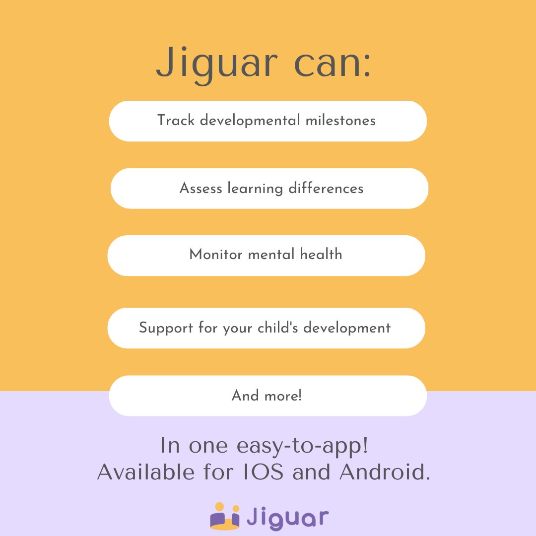 JiguarInc's tweet photo. Jiguar is an innovative app designed to monitor your child’s development. 

Available for IOS and Android.
https://t.co/hB8JEdwM1l https://t.co/cvd8snSzYg