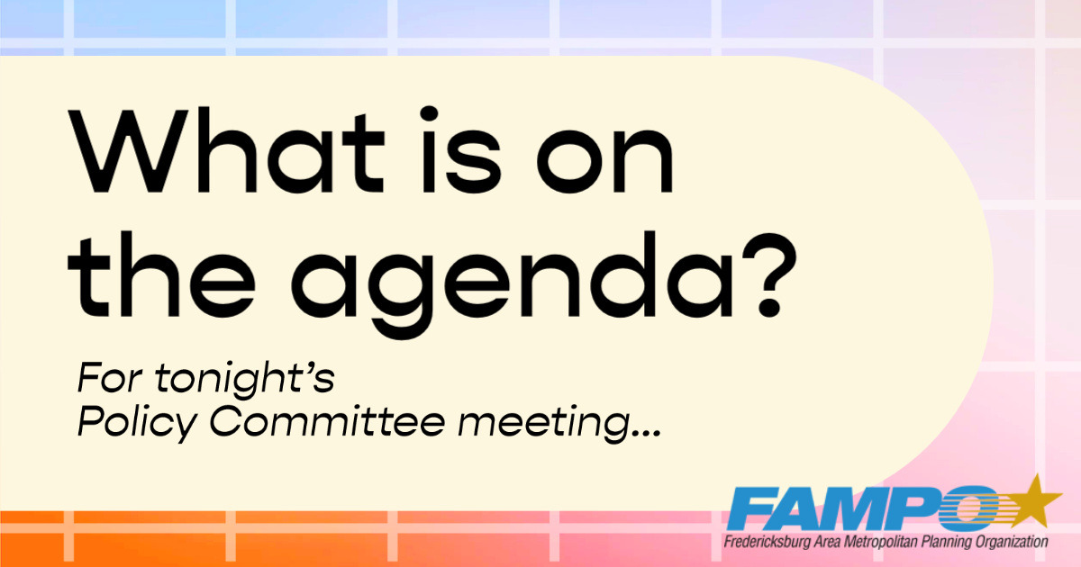 FAMPO_VA's tweet photo. Items on the agenda tonight:
- Presentations by @VirginiaDRPT and #Omniride
- Vote to adopt the East-West Mobility Study Phase II Report
- Vote to adopt the Freight Summit Report
- Election of Second Vice Chair
- and more!
@SpotsyGov @staffordvagov @FxbgGov @VaDOTFRED https://t.co/WqTxI8bDQN