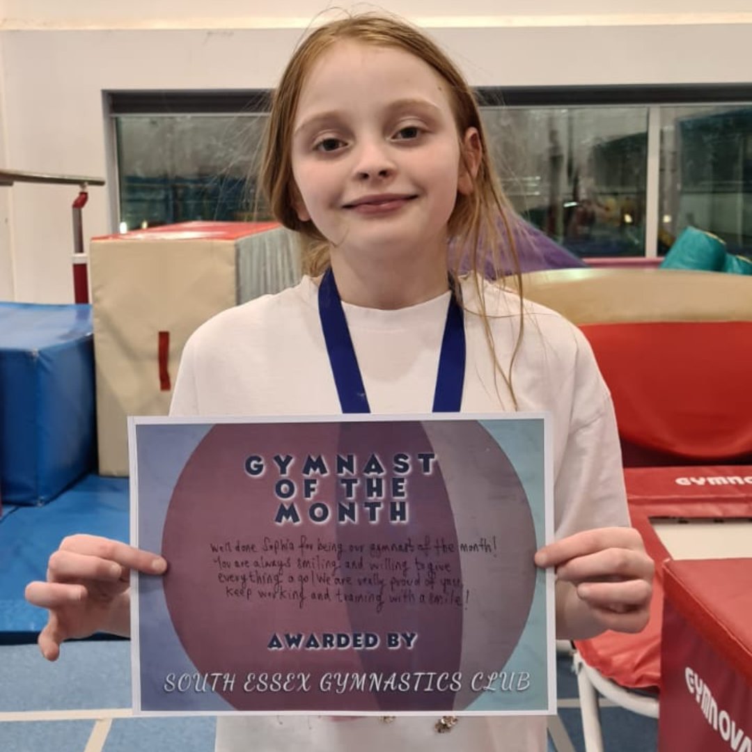 ⭐ Gymnast Of The Month ⭐ Well done to Sophia, who is our Basildon gymnast of the month. Sophia is always smiling and willing to give everything a go in her sessions. We are really proud of you Sophia, Keep up the good work!