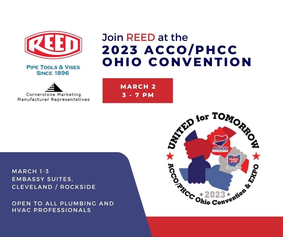 ReedPipeTools's tweet photo. Who else is attending the ACCO/PHCC Ohio Convention this week? Be sure to stop by and learn more about REED tools!

#REEDpipetools #pipetools #reedmfg #reedtools #tradeshow #conference #ohio #acco #phcc https://t.co/eY8LupMiPb