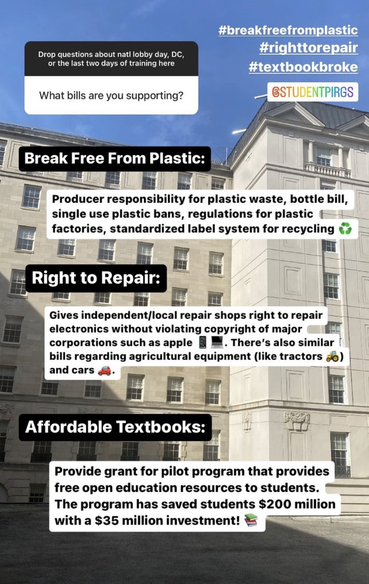 Leg priorities today courtesy of <a href="/UWashpirg/">UW WashPIRG</a> 📑 🖊️