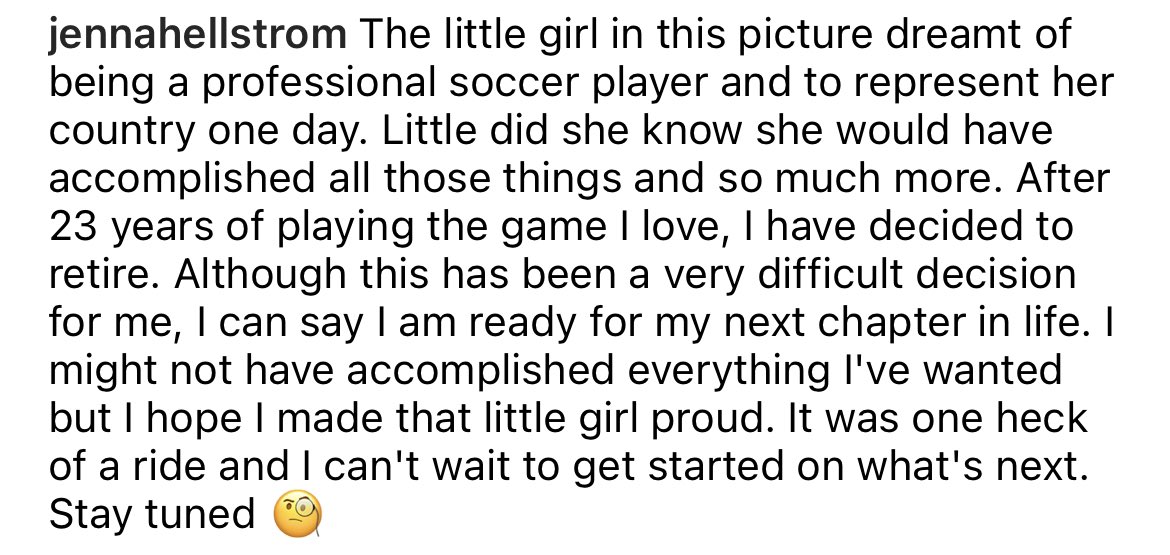 wsoccer.ca (@wsoccerca) on Twitter photo 🎬 #canwnt forward Jenna Hellstrom announces her retirement from soccer.
Here’s what she posted on her IG.
Without a doubt, you’ve made that little girl proud <a href="/JennaHellstrom/">Jenna Hellstrom</a>
Thank you for your dedication, passion and courage. All the best in the next chapter. 🫡
#wsoccerCa 🎬 #canwnt forward Jenna Hellstrom announces her retirement from soccer.
Here’s what she posted on her IG.
Without a doubt, you’ve made that little girl proud <a href="/JennaHellstrom/">Jenna Hellstrom</a>
Thank you for your dedication, passion and courage. All the best in the next chapter. 🫡
#wsoccerCa