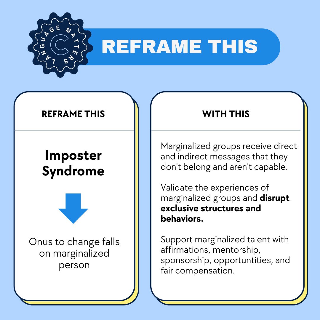 Language matters - you're not an imposter!

#impostersyndrome #innovation #venturecapital #startups #management #inclusion #community