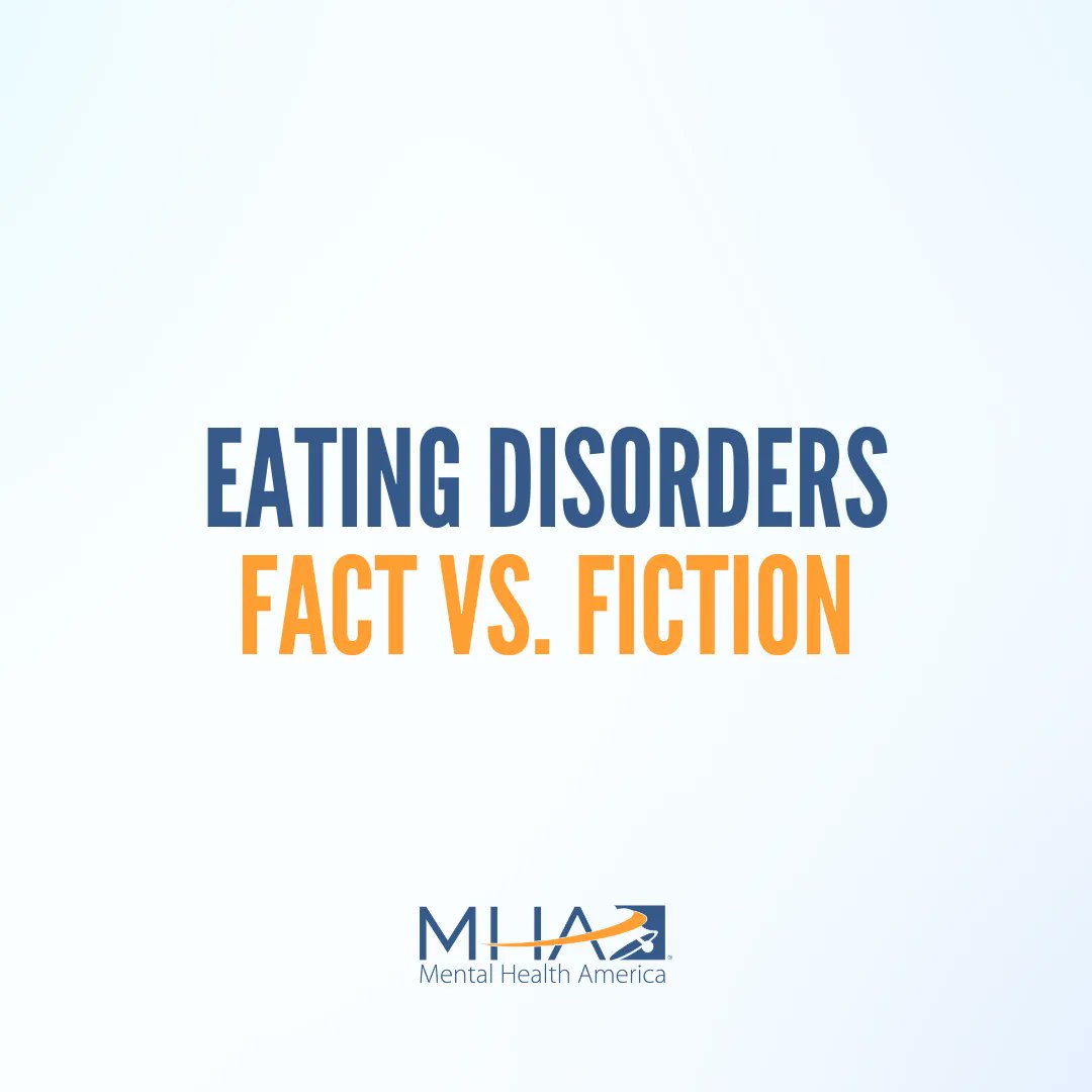 MentalHealthAm's tweet image. We’re kicking off Eating Disorders Awareness Week (#EDAW) by addressing common misconceptions and helping you separate fact ✅ from fiction. 🤥

If you’re experiencing symptoms of an #eatingdisorder, take our free screening here: bit.ly/41qGFMw
