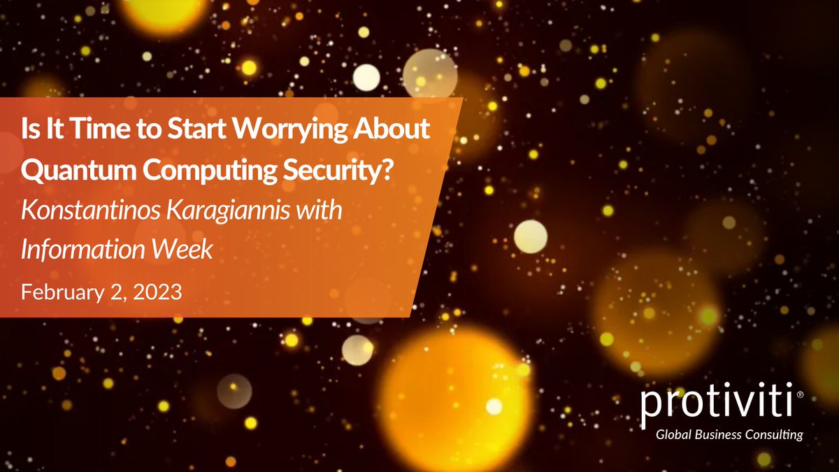 Protiviti's tweet image. Quantum computing&apos;s dark side is the threat the technology could pose to cybersecurity. Protiviti&apos;s @KonstantHacker shares with @InformationWeek what you need to know. ow.ly/U9sn50N3BCe

#ProtivitiTech #Quantum #QuantumComputing #Cybersecurity