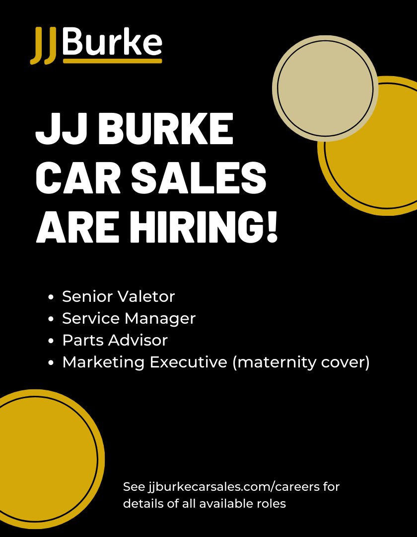 Join Our Team!

We're looking for new recruits to join our ever-busy and ever-growing team! For more information please see jjburkecarsales.com/careers.
.
.
.
#hiring #jobfairy #irishjobfairy #irishjobs #jobsireland #mayojobs #workatjjburke #joinourteam #recruiting #recruitment