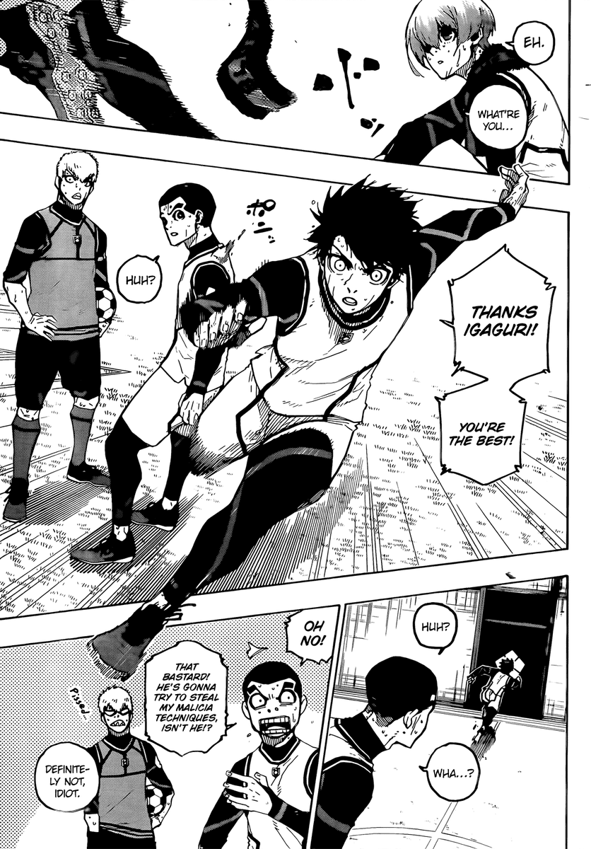 aupusing's tweet photo. setting up baits for other players to fall for is most likely the last piece Isagi is talking about?🤷‍♂️
#bluelock208 https://t.co/TOXdPJOsBb