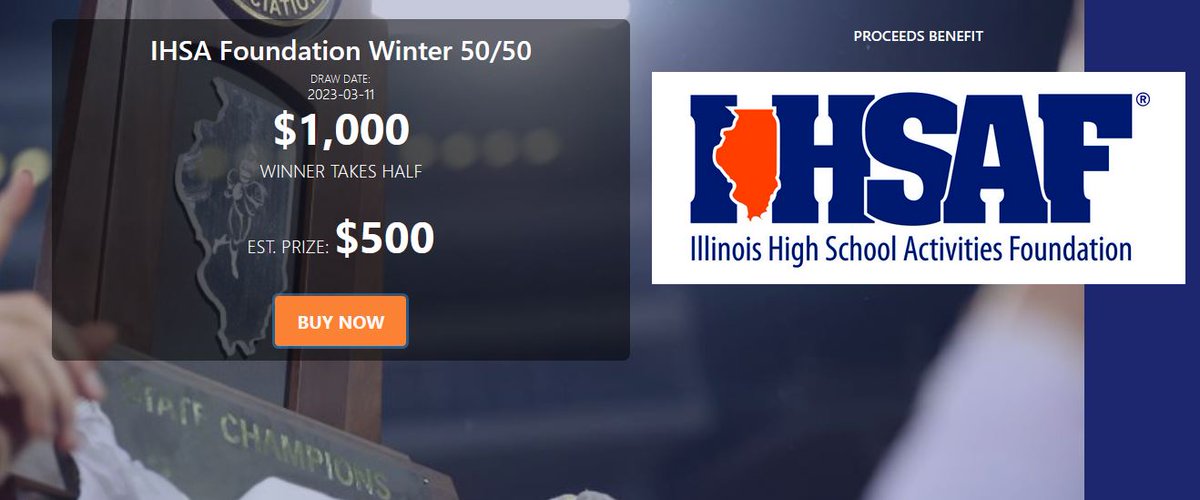 🚨 The Illinois High School Activities Foundation is holding a 5⃣0⃣/5⃣0⃣ raffle to help benefit scholarships for students from #IHSA schools &amp; programs like the IHSA SAC Student Leadership Conference! 🚨

🎟️Get your 50/50 tickets here➡️ihsa5050.com