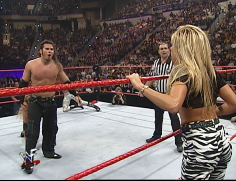 TheMartinDuggan's tweet photo. #OnThisDayInWWE
27th February 2000
#WWENoWayOut ppv
@TheTerriRunnels accompanies @MATTHARDYBRAND & @JEFFHARDYBRAND to the ring as they take on #Edge & #Christian
Photo credit @WWENetwork https://t.co/fE8u0pih1E