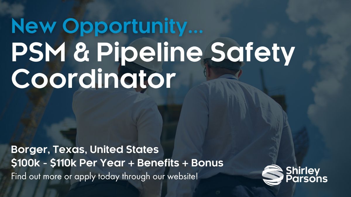 A growing midstream energy company based in Borger, Texas is looking to hire a PSM &amp; Pipeline Safety Coordinator. 

Apply here: bit.ly/3IvFrXD 

#healthandsafety #jobs #vacancy