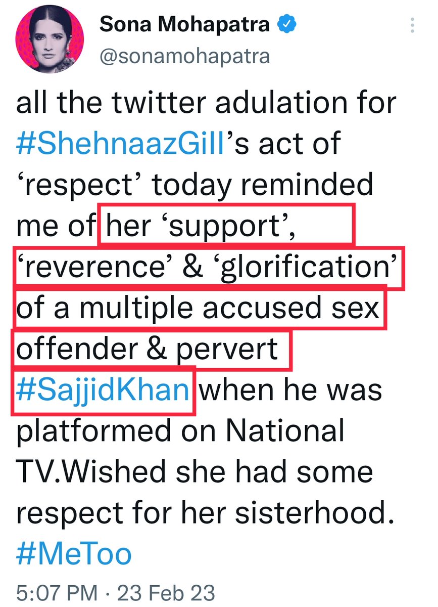 XnitXpose's tweet photo. .#SonaMohapatra spitting facts💯
#ShehnaazGill gives Farmhouse service, to get money &amp; roles.
Everyone knows abt her SM PR agency &amp; PAID supporter BOTS.
Her FAKE Twitter trends limp, since Elon removed bots.
Pervert FakeNaaz "supports" 🍑🍆pervert #SajidKhan in exchange for role. https://t.co/qkRlL8lK2J
