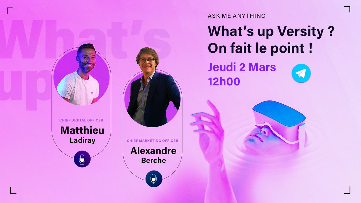 Un nouveau #live ça vous dit ? 
On se retrouve Jeudi à 12H00 ! 

Et toujours en direct de notre Telegram : t.me/versity_fr