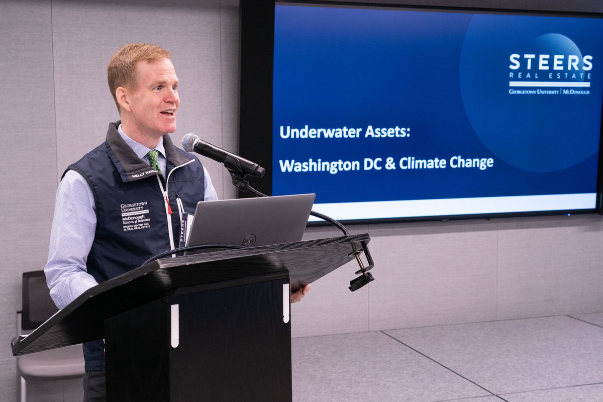 Last fall, Steers ESG Fellow Jeremy Healey convened subject matter experts to assess climate change effects on D.C. infrastructure using advanced catastrophe modeling. Click the link to read the detailed write up and major takeaways. msb.georgetown.edu/news-story/geo…