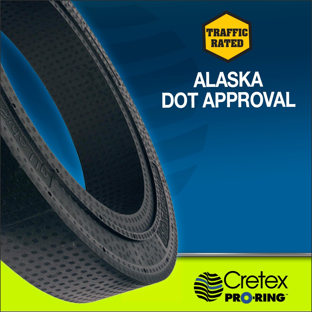 CretexSP's tweet image. We're pleased to announce that the PRO-RING has received Alaska DOT approval. That puts us at DOT approval in 23 states, and Ontario.cretexseals.com/product/pro-ri… 

#publicworks #dotapproval