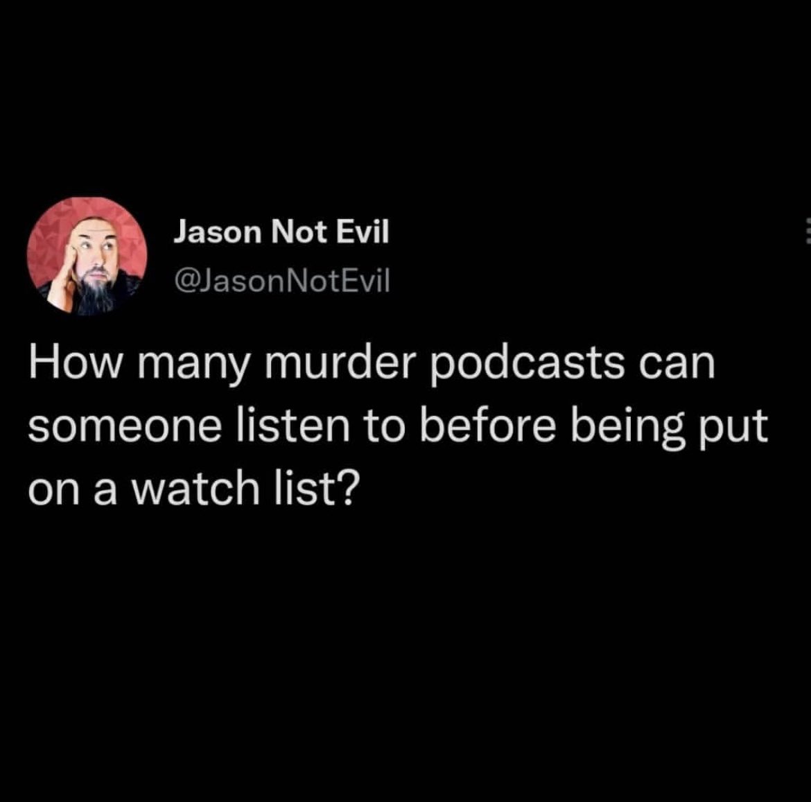A Long Crime Ago (@alongcrimeago) on Twitter photo Asking for a friend 🤔<a href="/JasonNotEvil/">Jason Not Evil</a>
#truecrime #podcast #truecrimepodcast #dontforgettosing #alongcrimeago #truecrimeaddict #truecrimefan #truecrimecommunity #oldcrimers Asking for a friend 🤔<a href="/JasonNotEvil/">Jason Not Evil</a>
#truecrime #podcast #truecrimepodcast #dontforgettosing #alongcrimeago #truecrimeaddict #truecrimefan #truecrimecommunity #oldcrimers