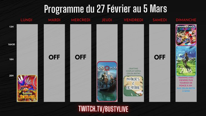 Hello ! Voici le programme de la semaine sur https://t.co/WabvMDyArw 😁  #PokemonDay https://t.co/RQf<a href="/tag/pokemonday"class="tags"><span>#pokemonday</span></a>