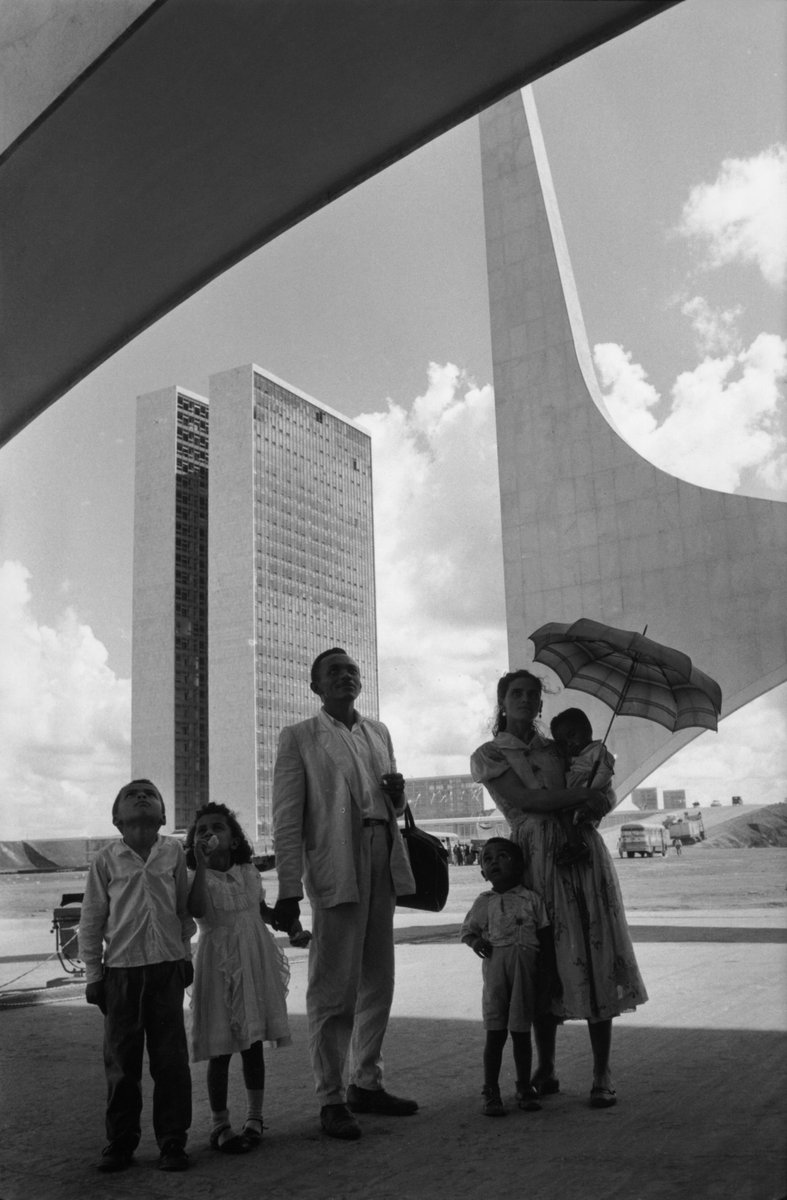 night and day of the inauguration of Brasilia shot by René Buri. two contrasting perspectives of the city and the modernist utopia.
