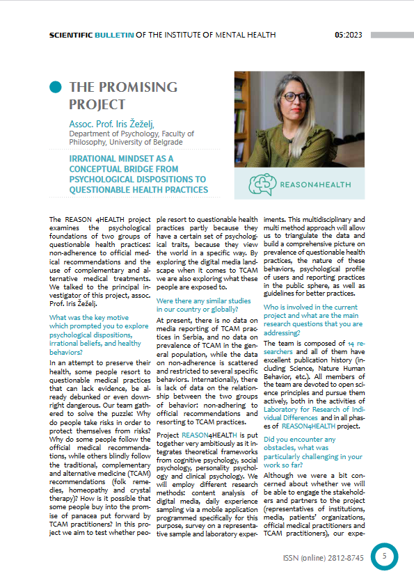 Reason4Health's tweet photo. 📣Guess who is a 🤩promising 🤩project? It's us!
In the newest issue of the Scientific Bulletin of @IMZBeograd , #Reason4Health was included as the promising project!
Read it here: https://t.co/ystZGyxGvR
Also available in 🇷🇸: https://t.co/6wHiUda0iL https://t.co/8Q547U33Sg