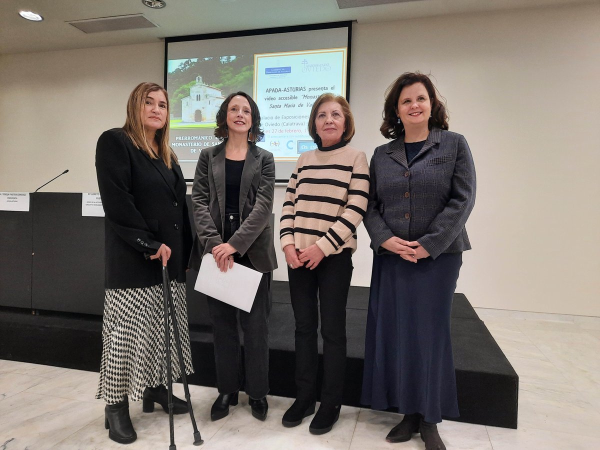 GobAsturias's tweet photo. 👂La consejera @melanialvarez ha asistido a la presentación del vídeo del Monasterio de Santa María de Valdediós adaptado a personas con discapacidad auditiva, realizado por #Apada.
🌿Álvarez celebrado esta iniciativa que permite llevar la accesibilidad al ámbito turístico. https://t.co/4Wtce1Lqs6