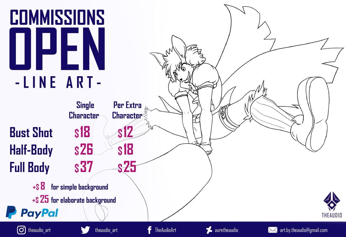 theaudio_alt's tweet photo. I'm opening up commissions! Here's the pricing information. If you're interested, send me a DM or an email. Spreading the word also helps! 😃 https://t.co/RD8abiTblu