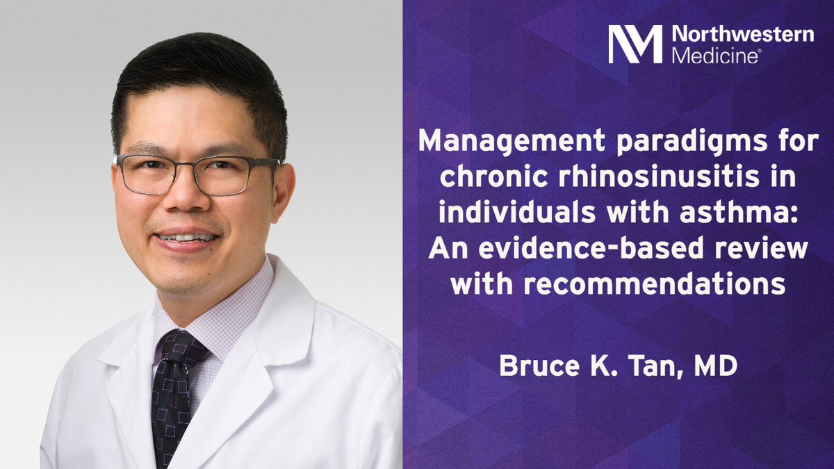 In a study, Bruce K. Tan, MD, and colleagues analyzed proposed management strategies for patients with CRSwA and identified the optimal treatment often requires concurrent, directed management of asthma, as not all CRS interventions impact asthma status. breakthroughsforphysicians.nm.org/management-par…