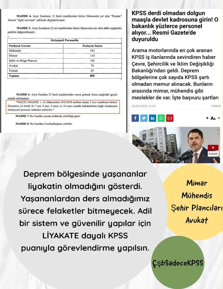 Jeoloji Mühendisi (@yaseminjeolojmh) on Twitter photo ÇŞB'nin bünyesine alacağı personelden tecrübe beklemesi devletin üniversitelerine güvensizlik değil midir? Alınan personeller bu alanda eğitilemez mi? Senelerce masa başında dirsek çürüten gençlerin beklediği liyakatten başka ne olabilir? <a href="/markaresayan/">Markar Esayan</a>
ÇşbSadeceKpss ÇŞB'nin bünyesine alacağı personelden tecrübe beklemesi devletin üniversitelerine güvensizlik değil midir? Alınan personeller bu alanda eğitilemez mi? Senelerce masa başında dirsek çürüten gençlerin beklediği liyakatten başka ne olabilir? <a href="/markaresayan/">Markar Esayan</a>
ÇşbSadeceKpss