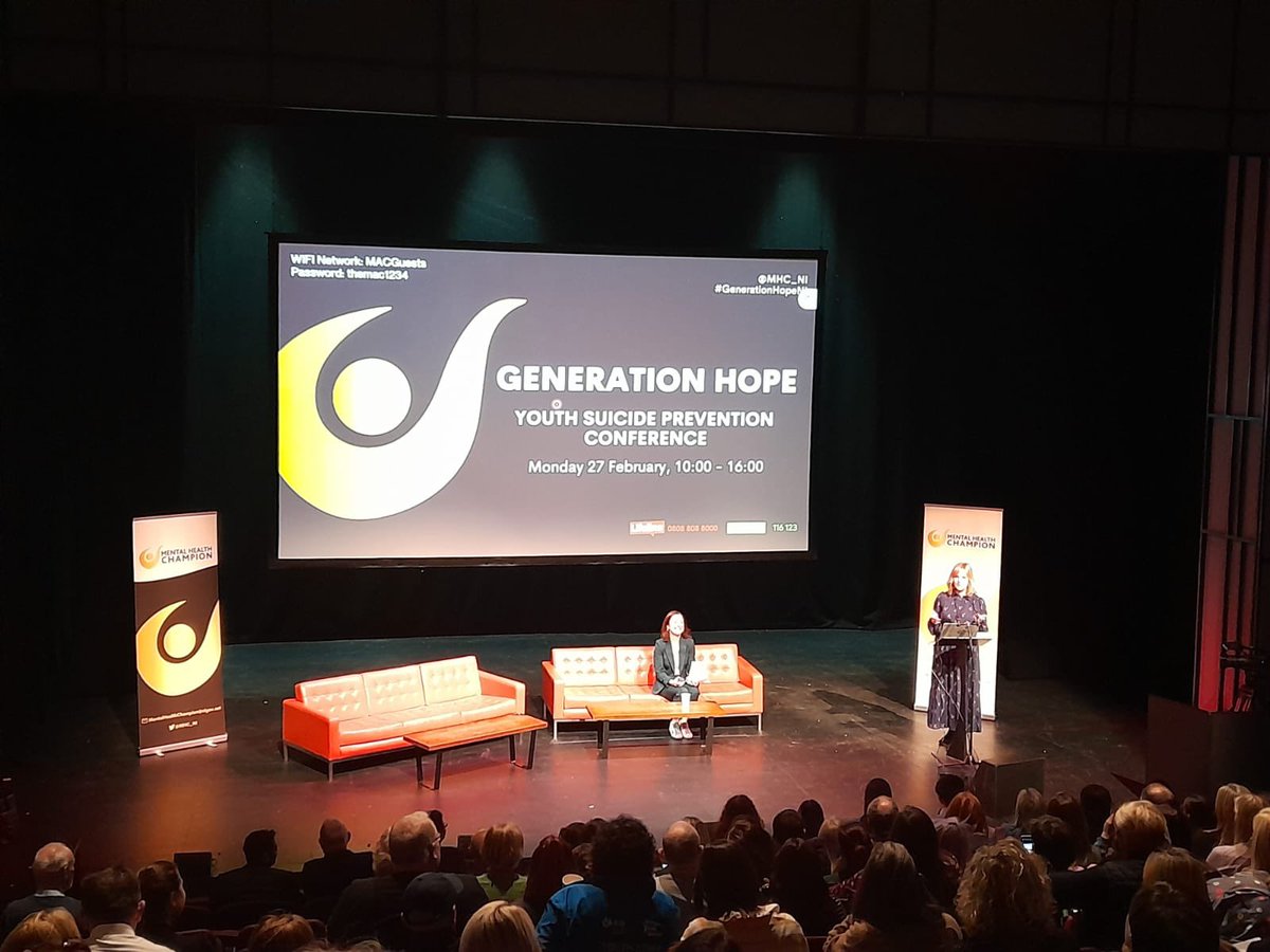 lagancollege's tweet photo. One of our VP’s attended @MHC_NI Generation Hope conference today on how we can prevent suicide in young people, discuss the factors that influence suicidal behaviour, and show how including yp in service development/planning can foster hope and save lives #GenerationHopeNI https://t.co/Fc94At1xCh