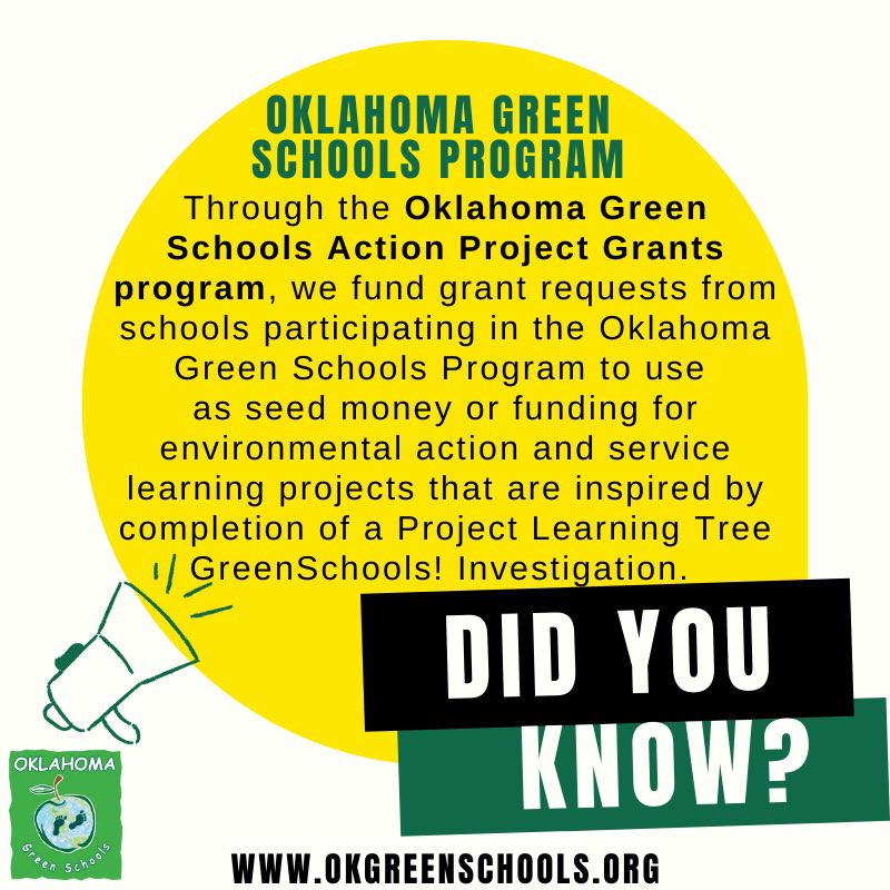 We currently have $10,000.00 in funding available. Proposals are accepted on a first-come, first-served basis until the designated funds have been distributed. There is no minimum or maximum amount that can be requested.

okgreenschools.org/grants/