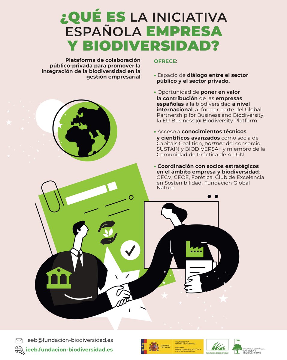FBiodiversidad's tweet photo. La participación de la nueva #IEEB en proyectos internacionales, como SUSTAIN, @BiodiversaPlus o #AlignforNature; facilita la transferencia de conocimiento técnico avanzado para medir e identificar aspectos vinculados a la #Biodiversidad.
ℹ️ Más info👉https://t.co/UqjIZgCTVl https://t.co/FRvLAt57OO